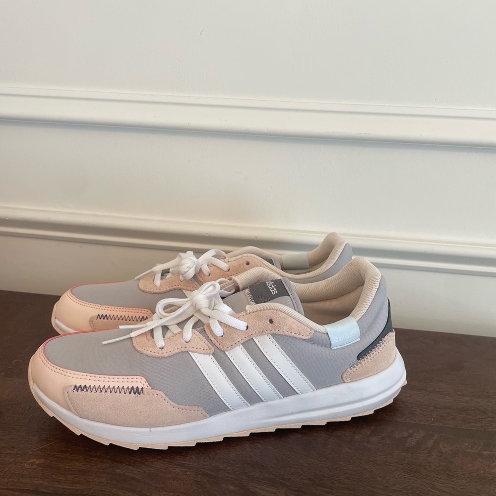 adidas Women's Gray and Light Pink Sneakers